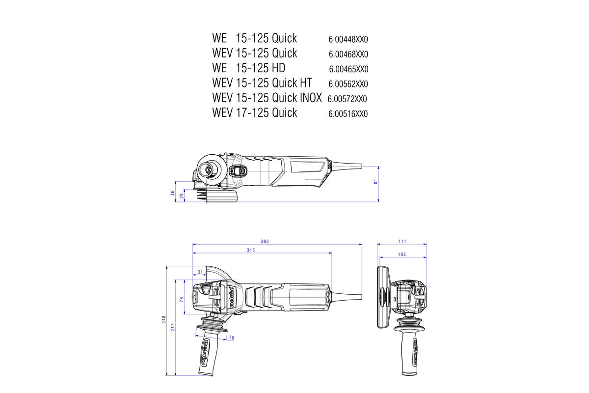 Metabo Angle Grinder - 1500W (WE15-125Q)