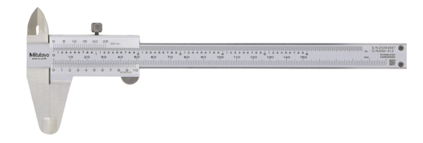 Mitutoyo High-Accuracy Dual Scale Vernier Caliper 0-150mm (0-6") x 0.02mm (530-312) - Cost Less Bolts | Industrial Supplies