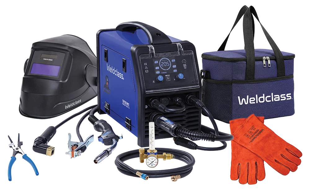 Weldclass FURY 205 MPST Pulse MIG, Stick &amp; TIG Welder Value Kit 230V 10A (WFY205MK1) - Cost Less Bolts | Industrial Supplies