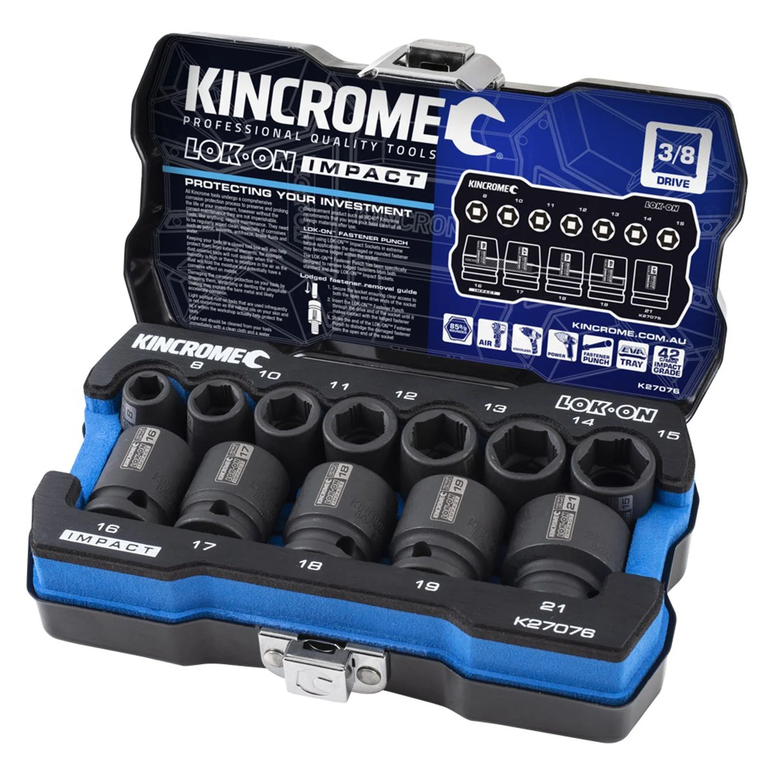 Kincrome LOK-ON™ Drive Impact Socket Set 3/8"