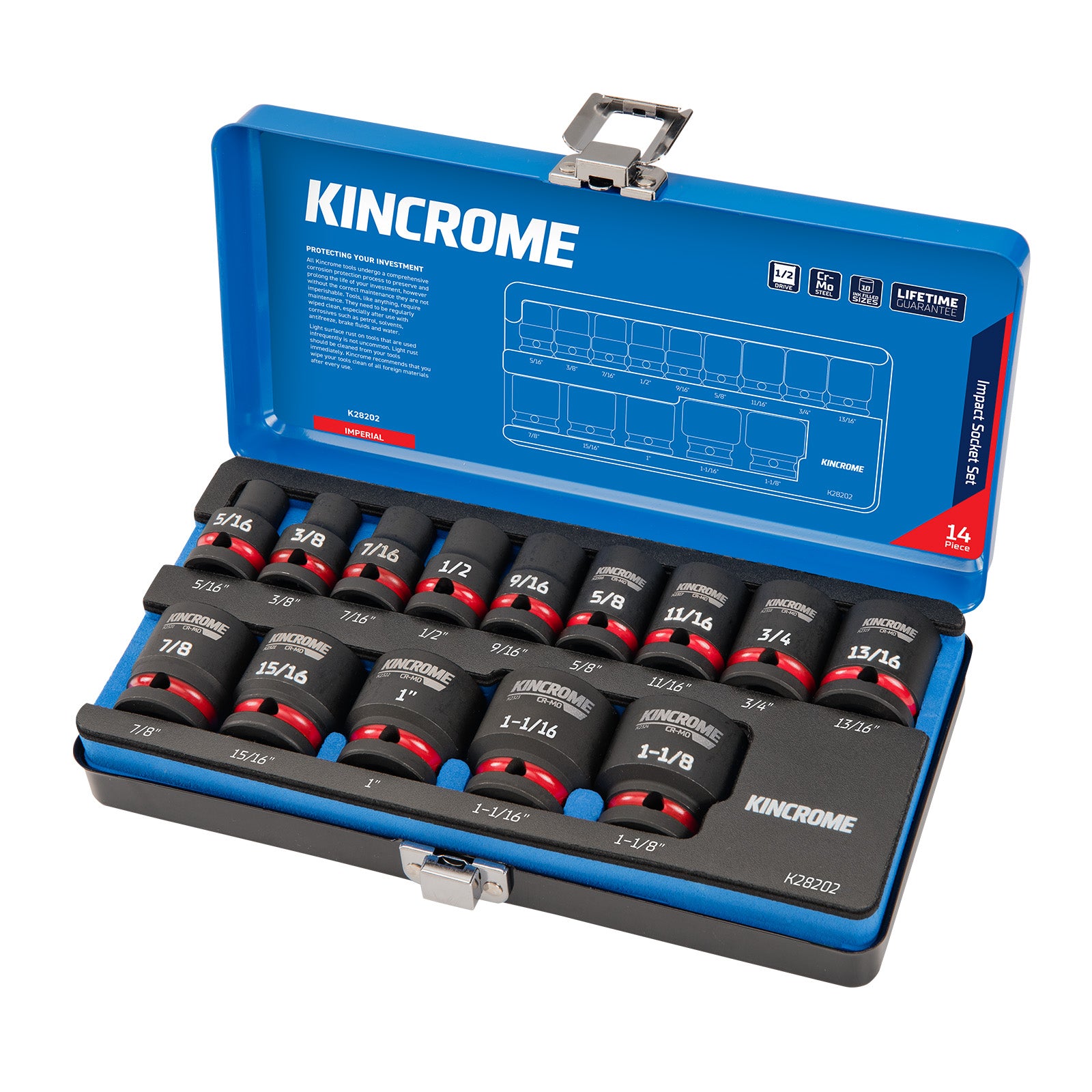 Kincrome Square Drive Impact Socket Set 1/2" (Metric &amp; Imperial)