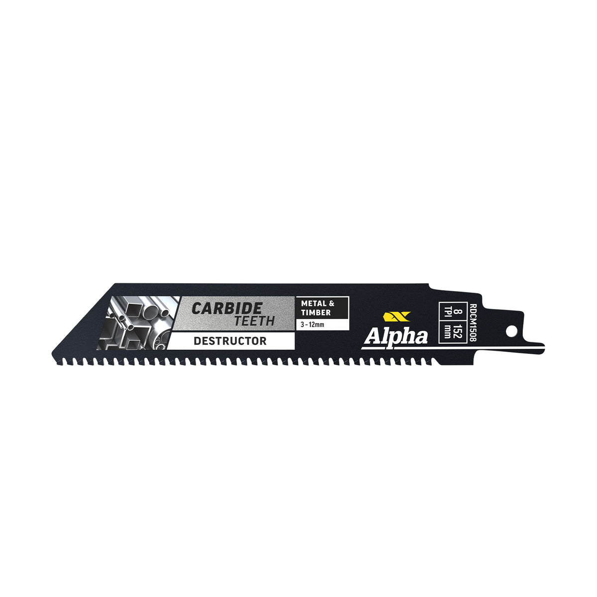 Alpha Carbide Teeth TCT Destructor Metal &amp; Timber Recip Blades | 8 TPI - Cost Less Bolts | Industrial Supplies