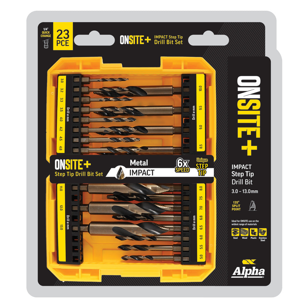 Alpha Onsite+ Impact Step Tip Drill Set