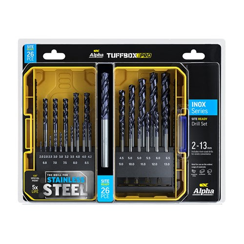 Alpha Tuffbox Pro Drill Set (Stainless Plus) - (Metric)