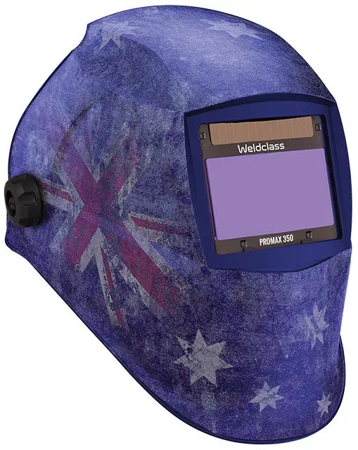 Weldclass PROMAX 350 Auto-Darkening Welding Helmet Aussie Graphic (WC-05315) - Cost Less Bolts | Industrial Supplies