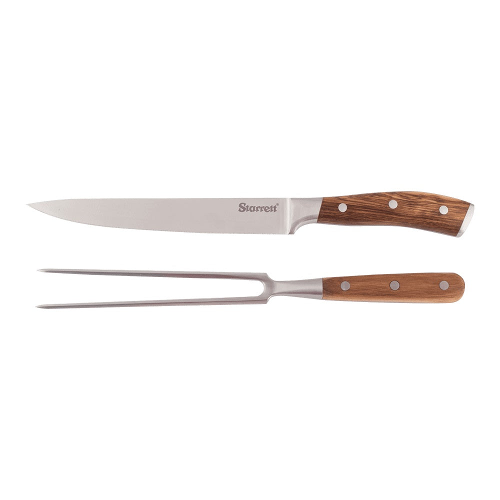 Starrett 2 Piece Butchers Knife Set &amp; Block